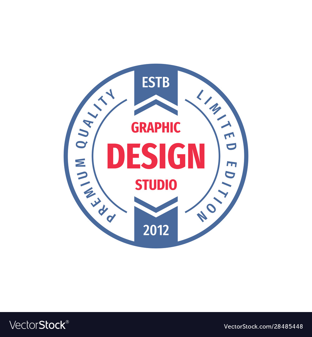 Graphic design studio - concept logo circle vector image Graphic design studio - concept logo circle