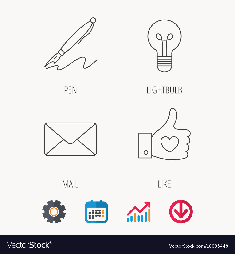 Mail heart and lightbulb icons