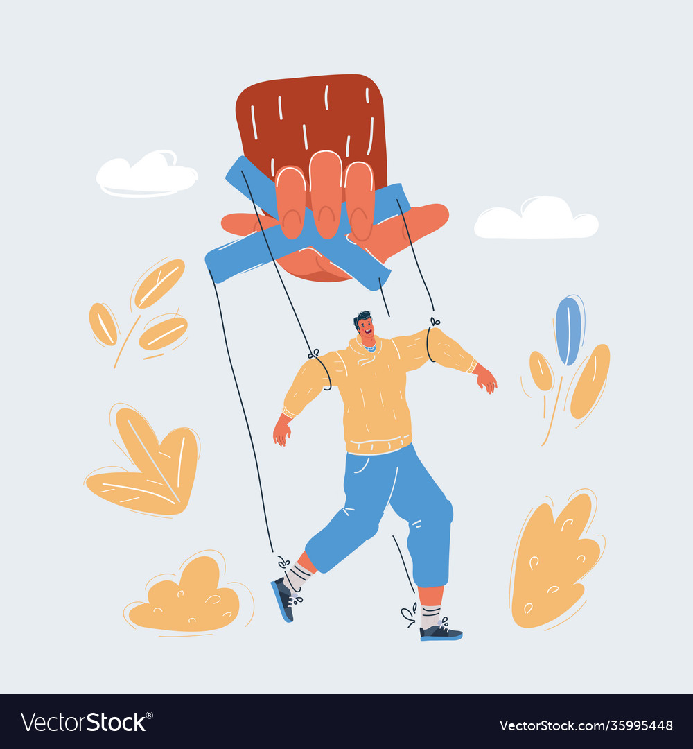 Man puppet who under vector image Man puppet who under