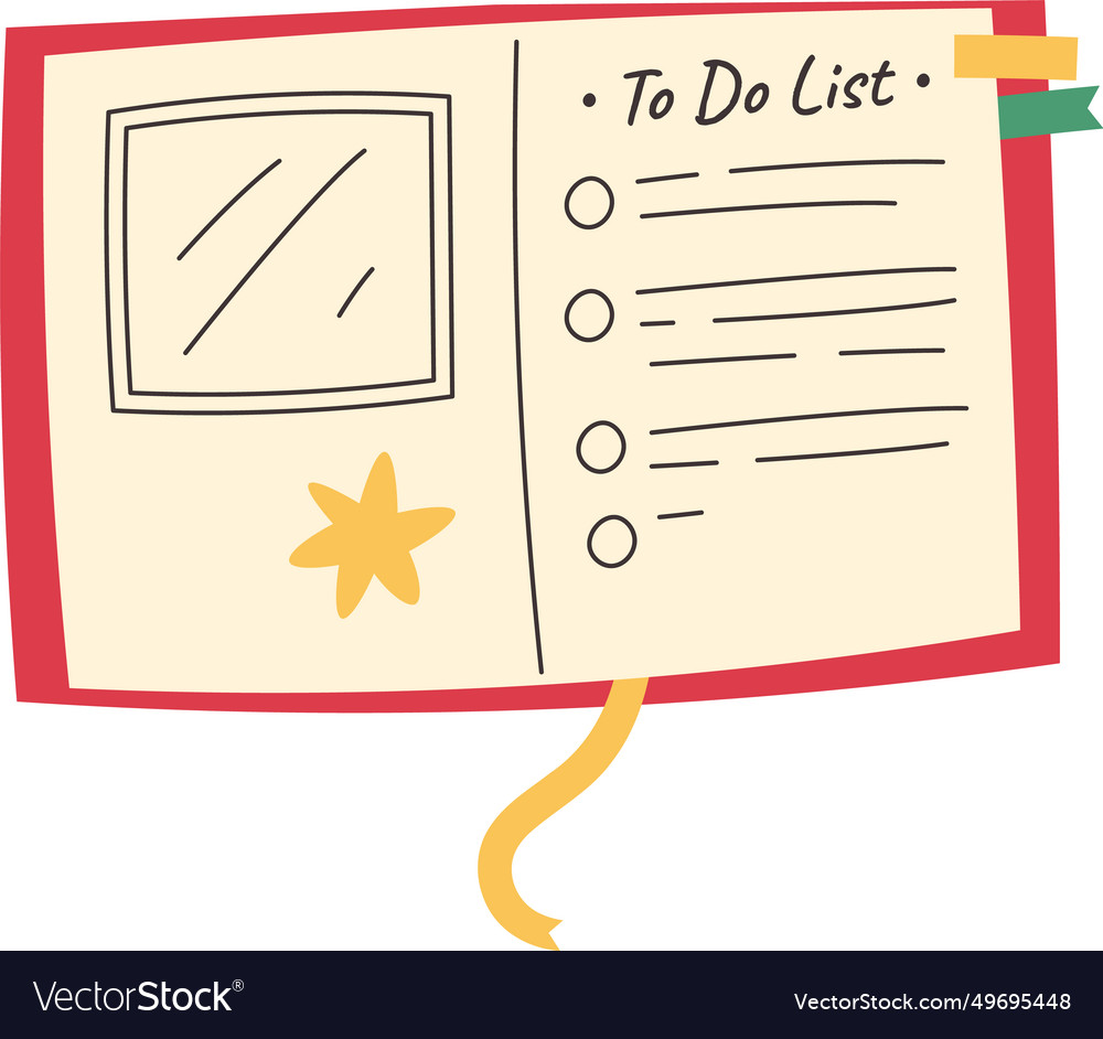 Opened notebook to do list
