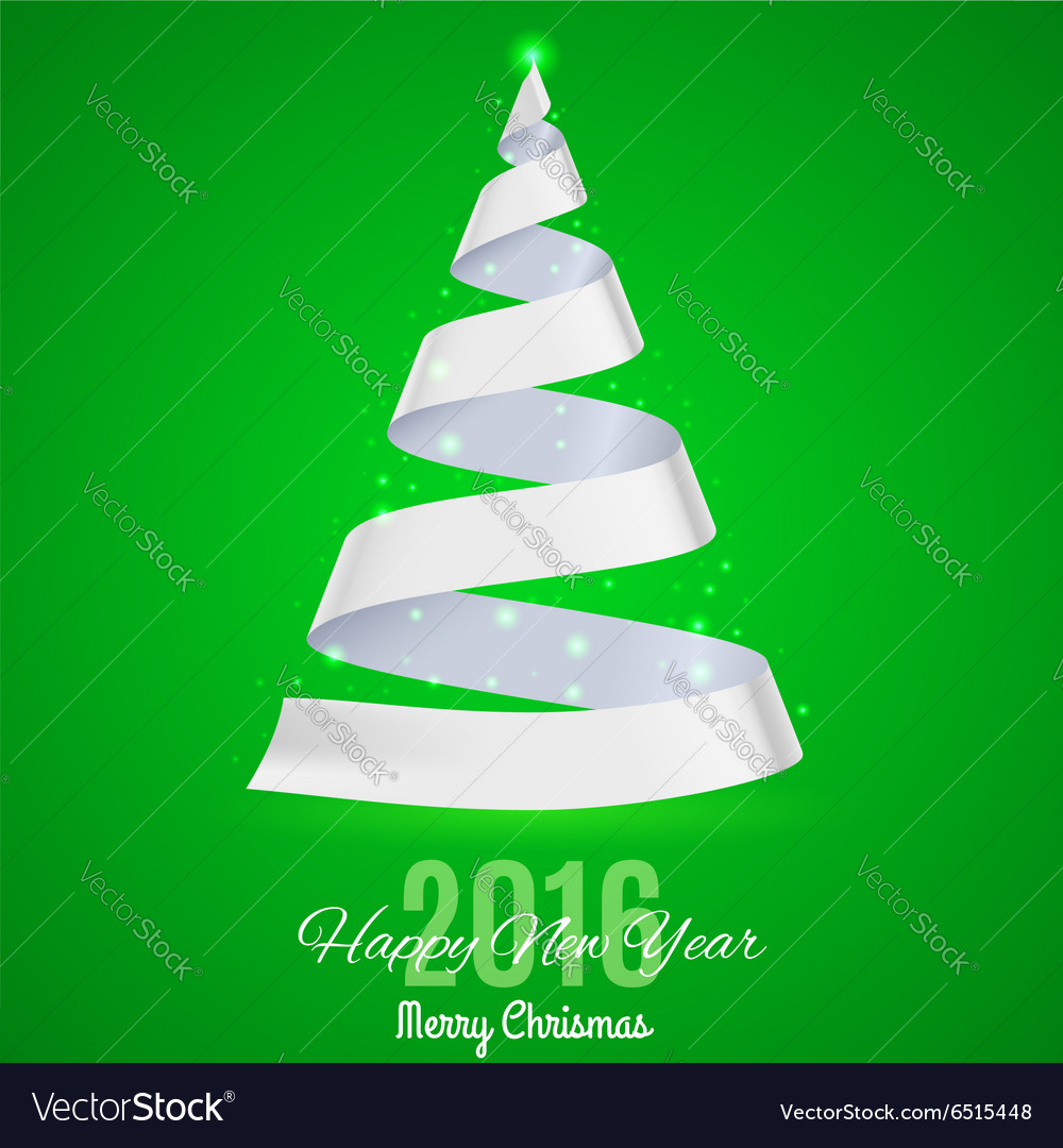 Ribbon christmas tree Royalty Free Vector Image