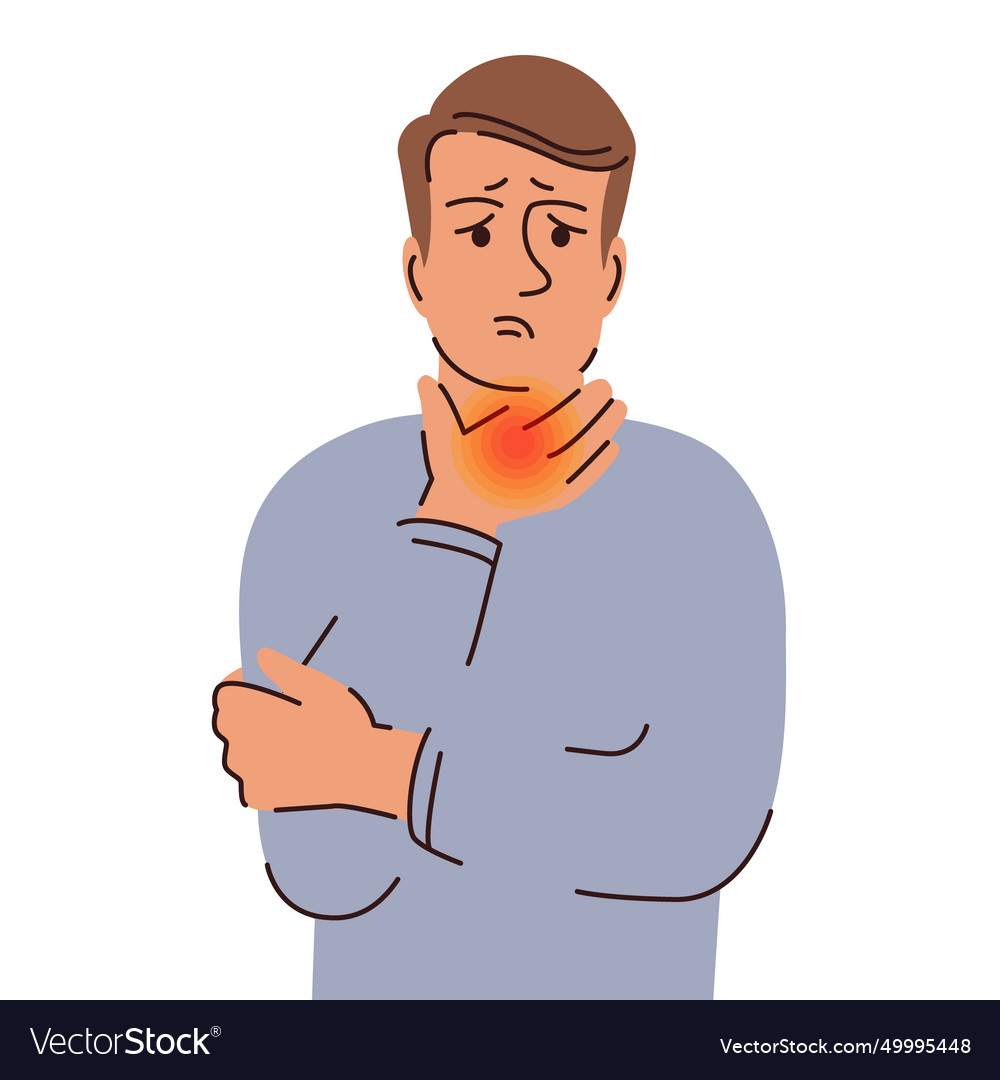 Sick man with flu and cold sickness Royalty Free Vector