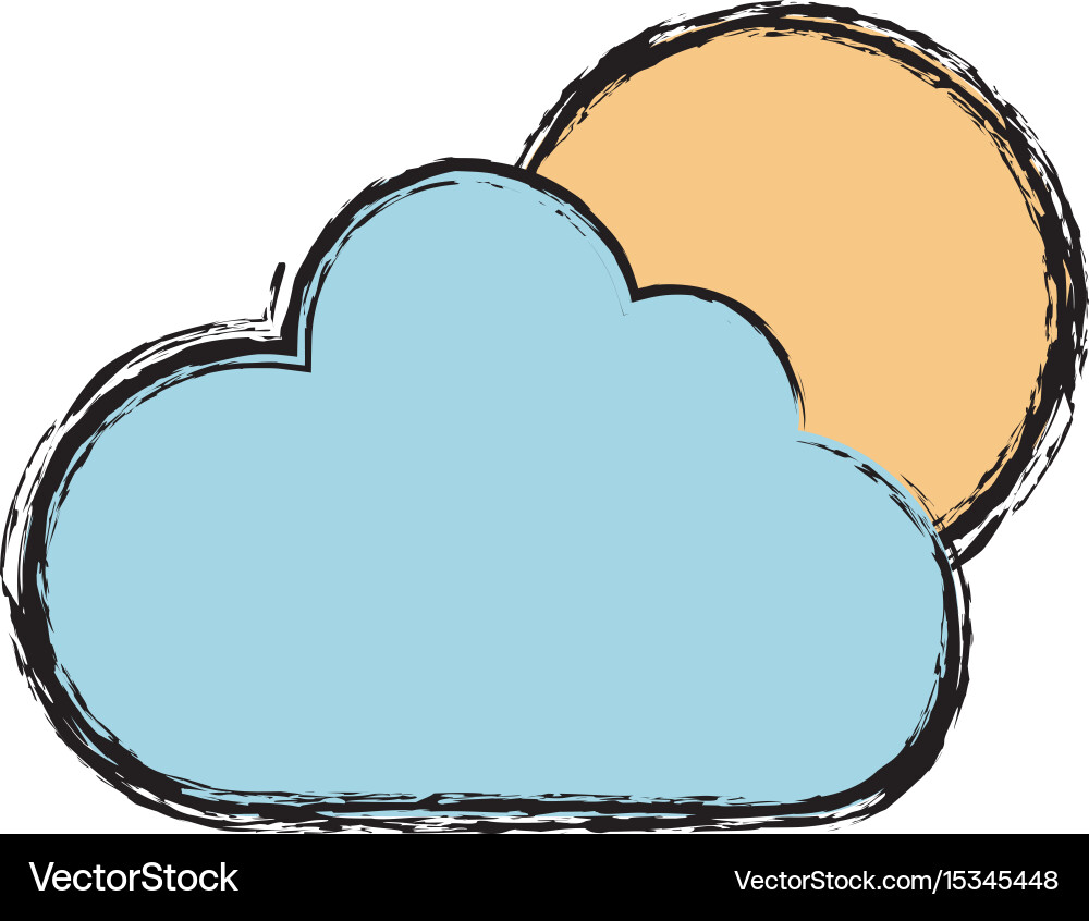 Sun and cloud icon Royalty Free Vector Image - VectorStock