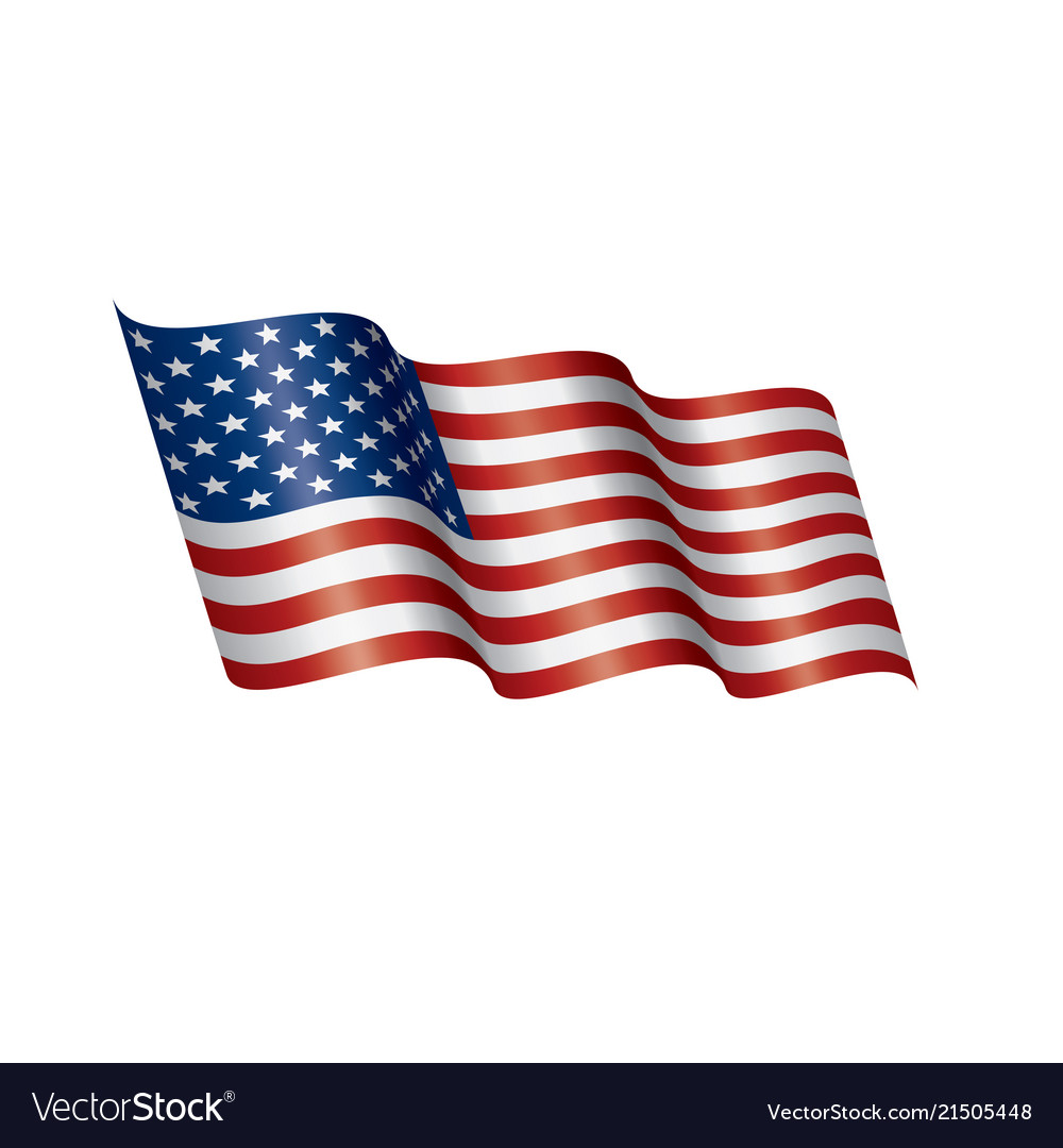 USA Flag Isolated on White