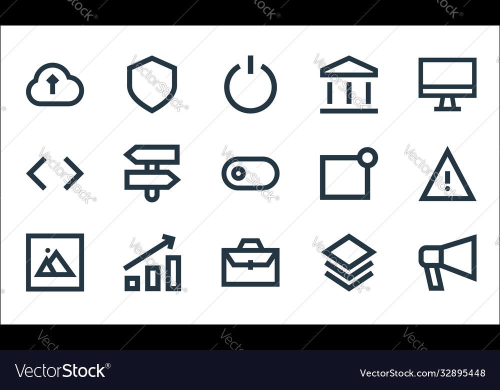 User interface line icons linear set quality vector image User interface line icons linear set quality