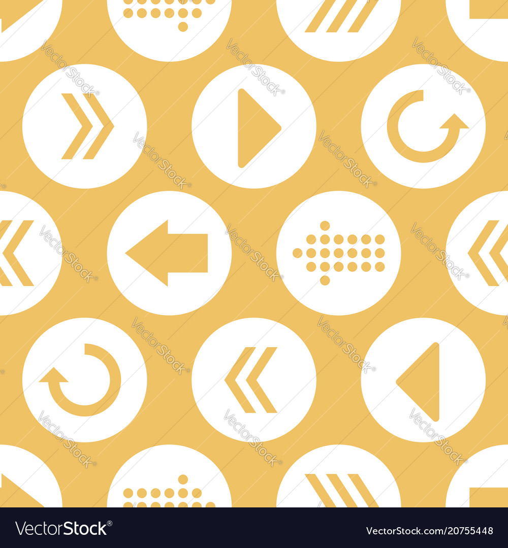 yellow white arrow circles seamless pattern vector image arrow circles