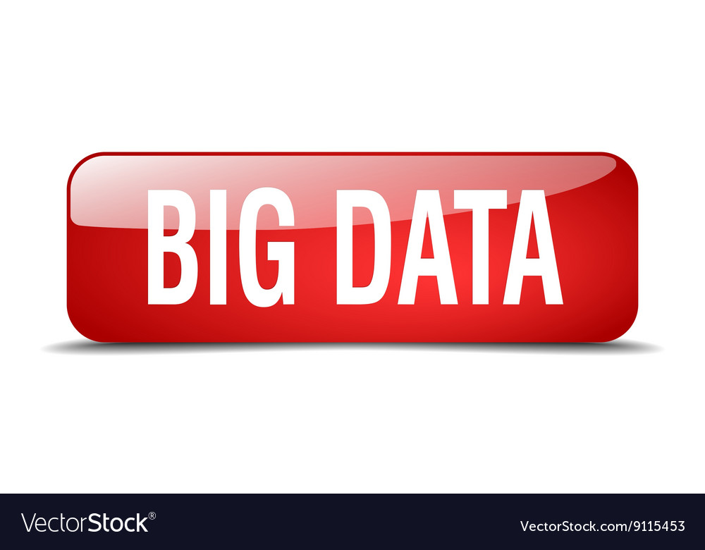 Big data red square 3d realistic isolated web