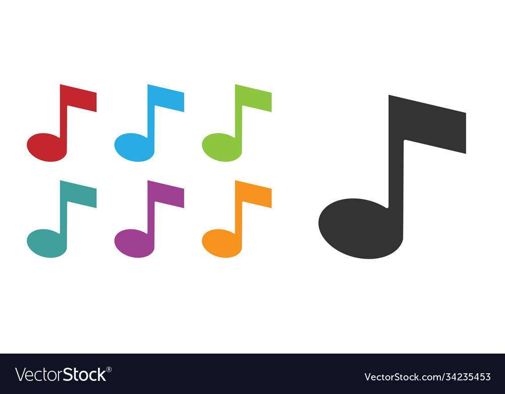 Black music note tone icon isolated on white Vector Image