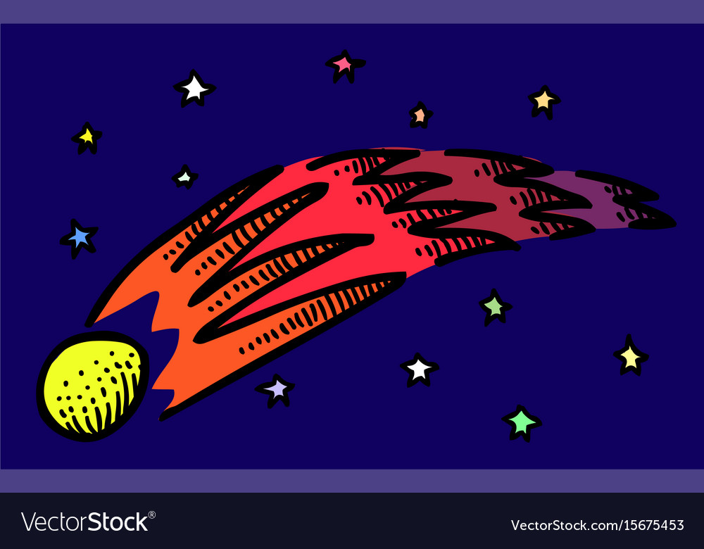 Cartoon image of comet Royalty Free Vector Image