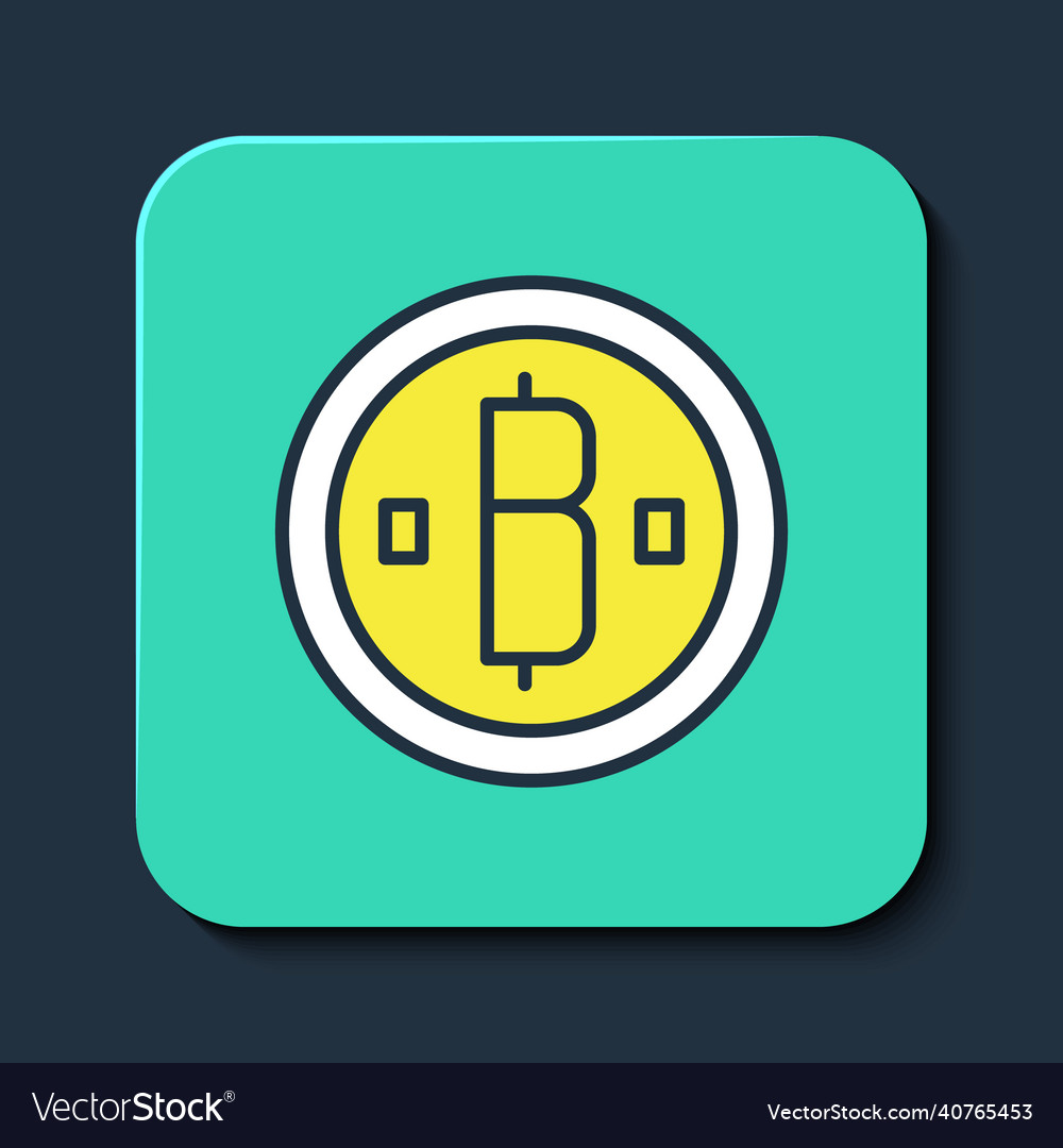 Filled outline cryptocurrency coin bitcoin icon