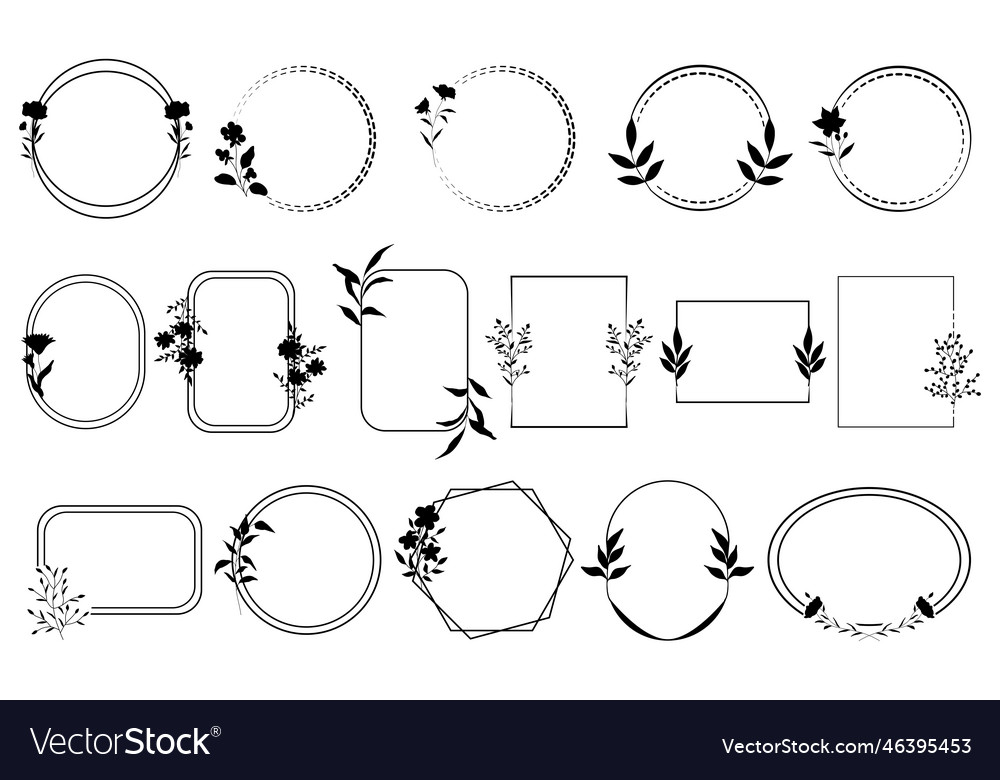 Floral frames set Royalty Free Vector Image - VectorStock