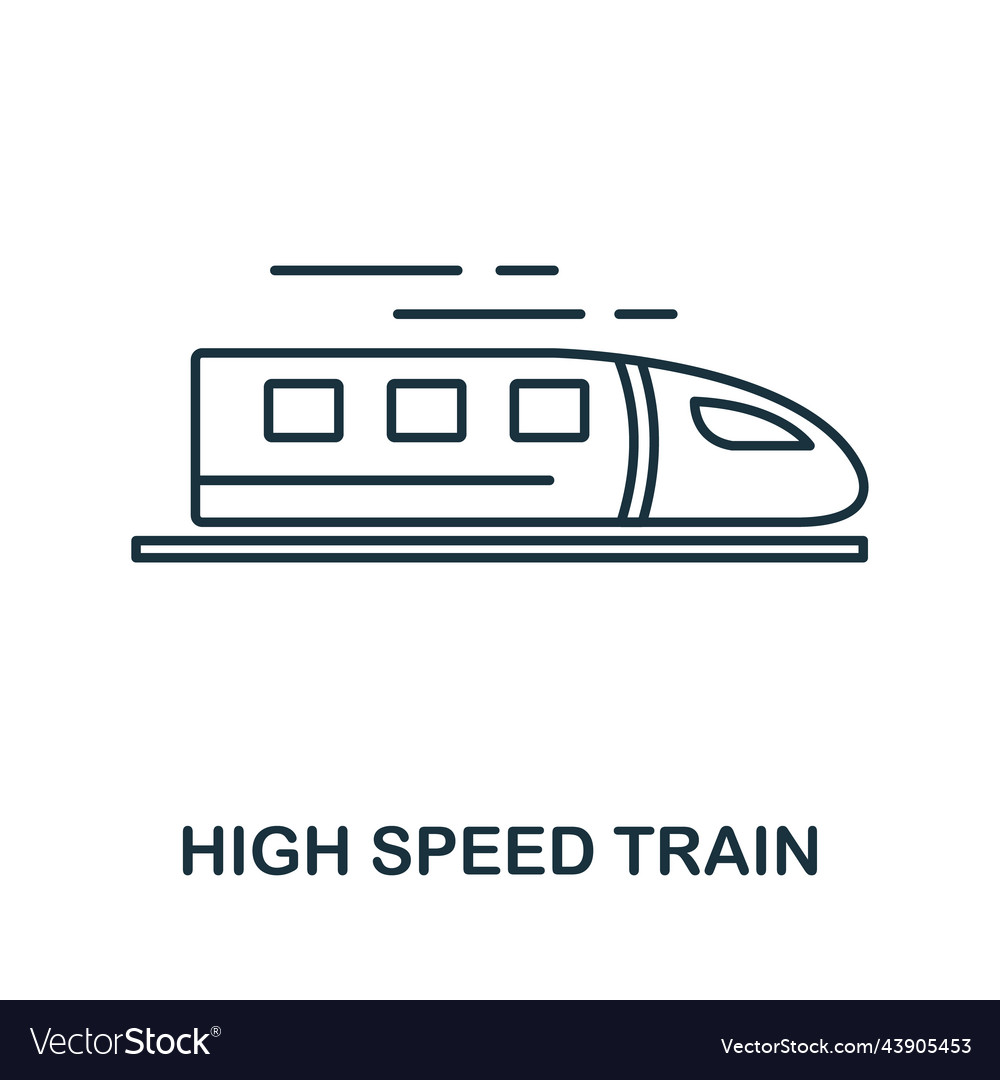 High speed train icon simple element from vector image High speed train icon simple element from