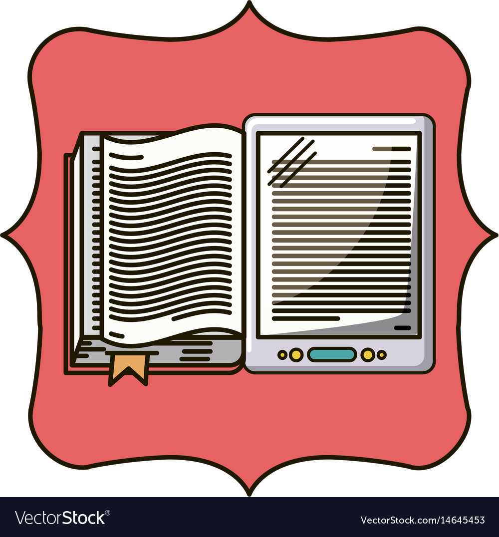 Isolated ebook inside frame design