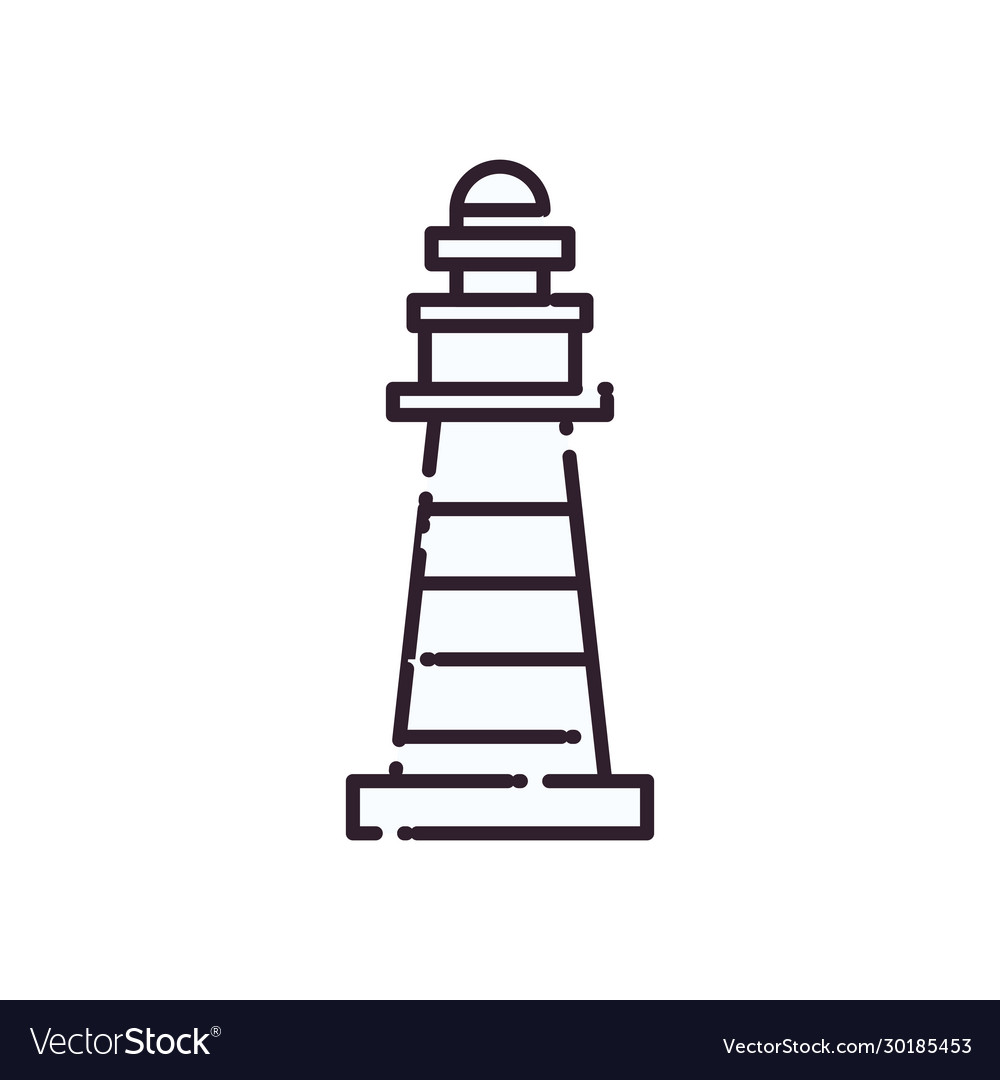 Isolated lighthouse line style icon design