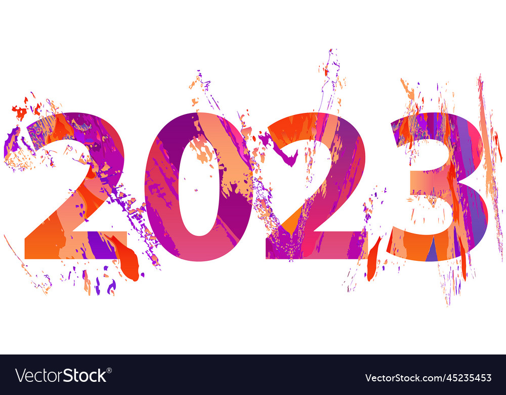 New year 2023 caption design element or greeting Vector Image