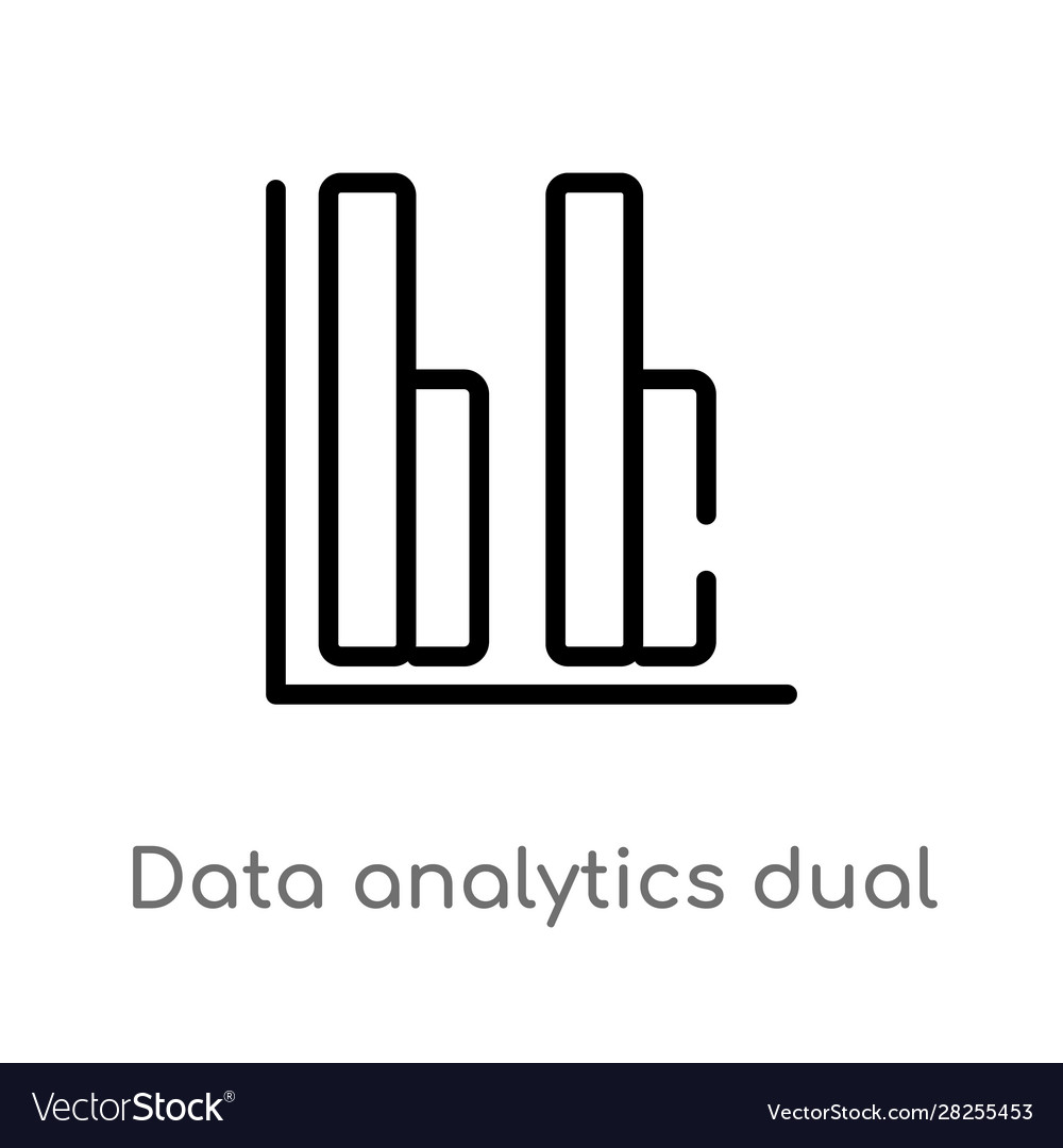 Outline data analytics dual bars icon isolated