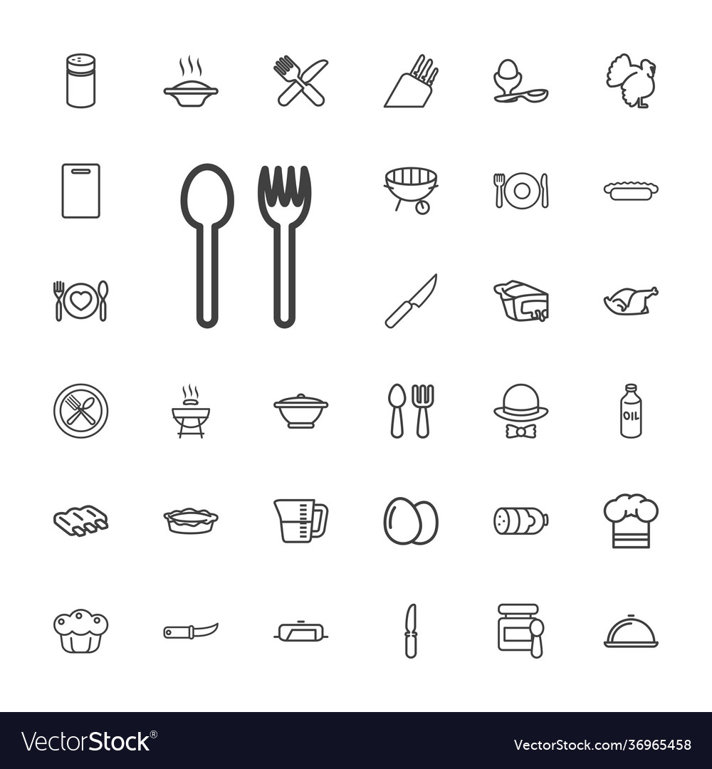 33 cooking icons Royalty Free Vector Image - VectorStock