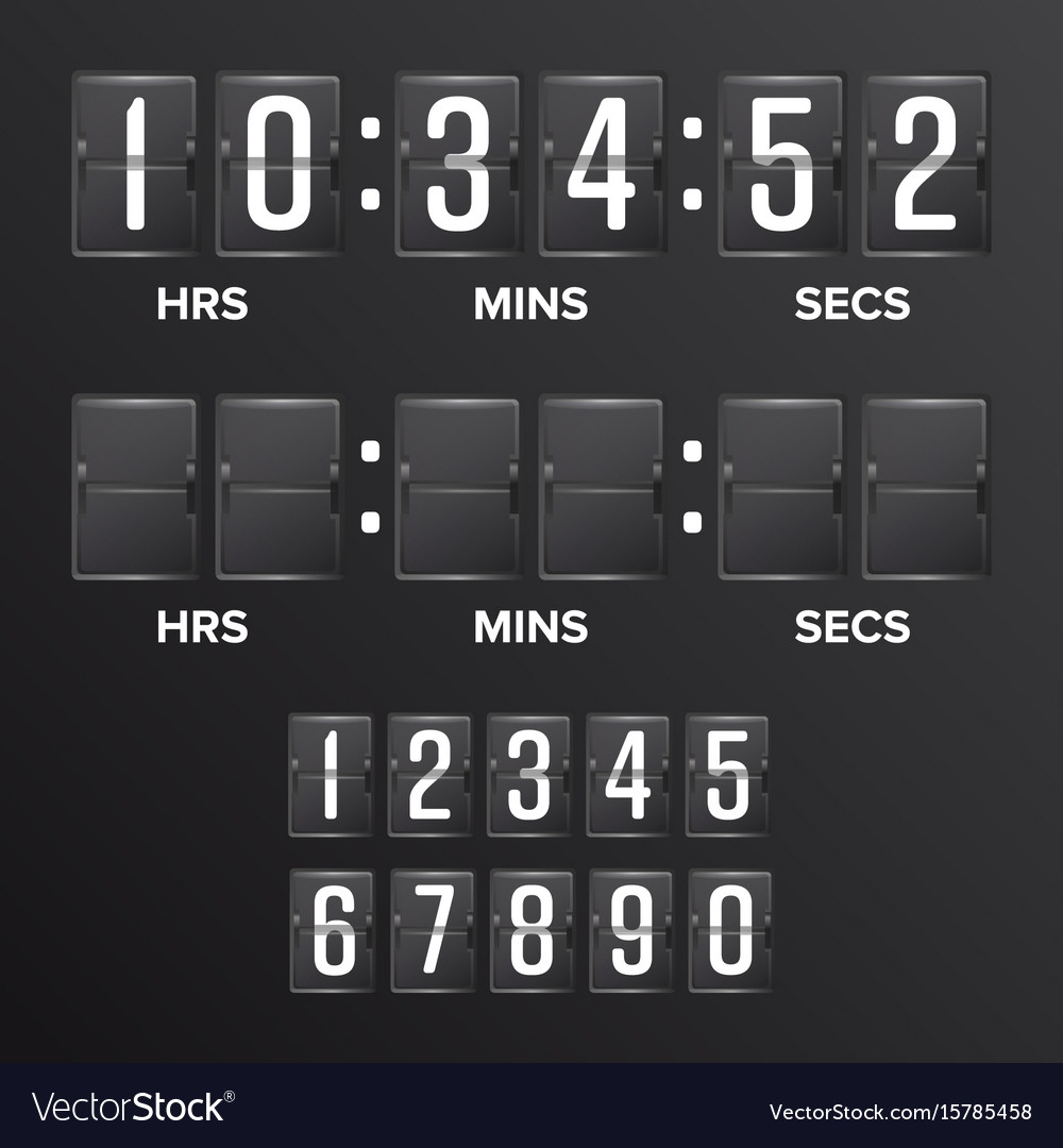 Black Countdown Timer - Digital Style