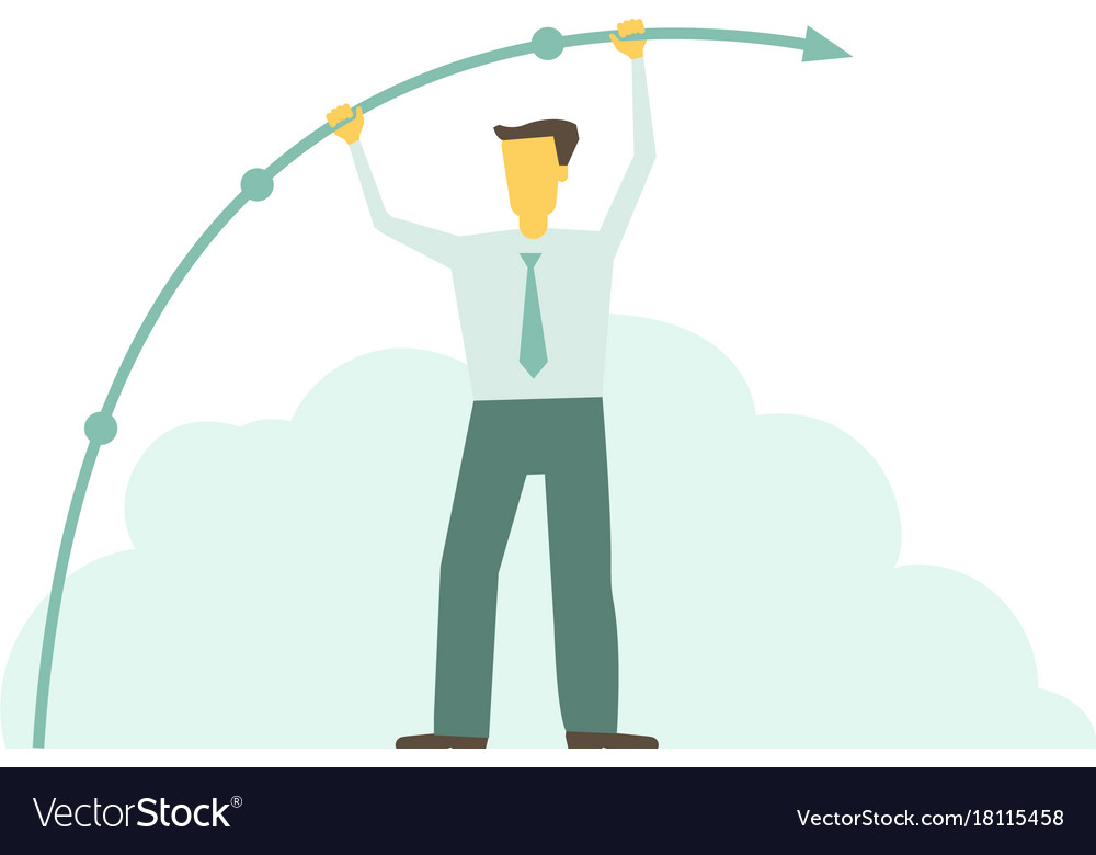 Businessman hält Pfeildiagramme haben