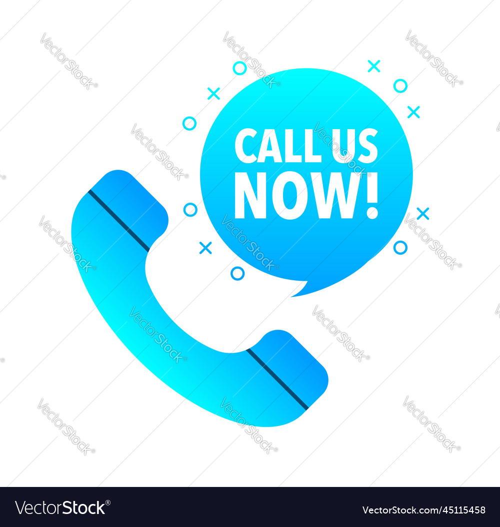 Call Us Now Customer Service Phone Number Vector Image