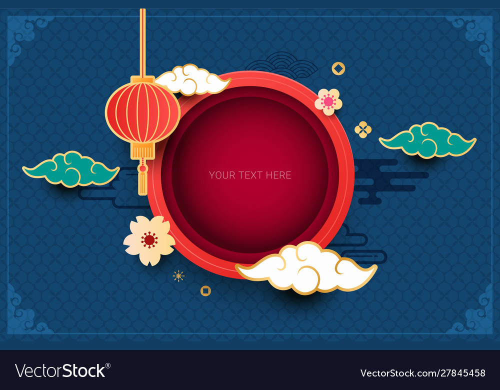 Chinese decorative background for new year Vector Image