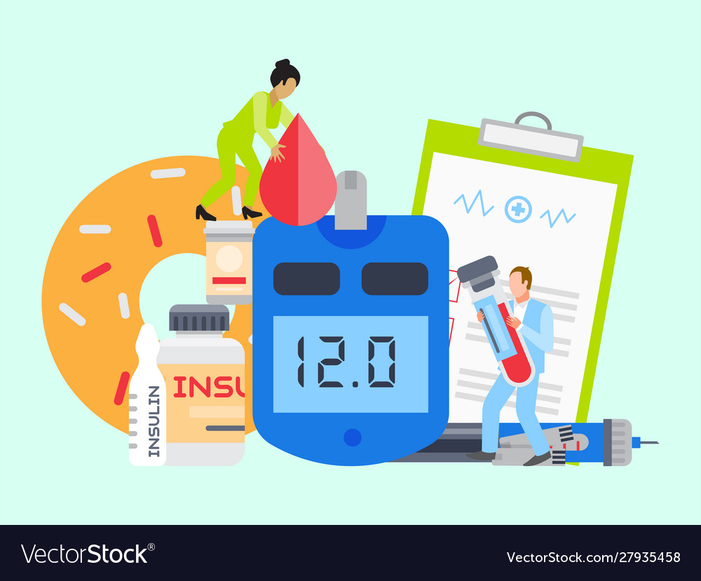 Diabetes Mellitus Care Banner Royalty Free Vector Image