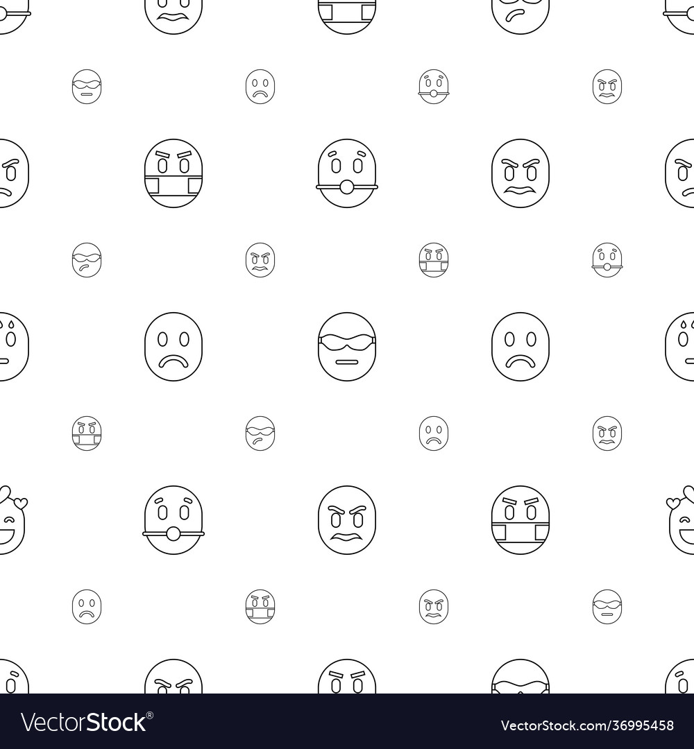 Expression icons pattern seamless white background