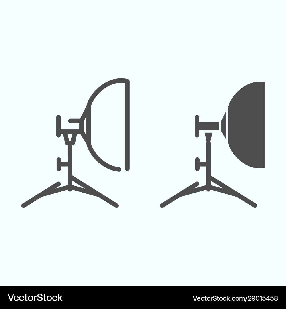 Floodlight line and solid icon lamp to power Vector Image