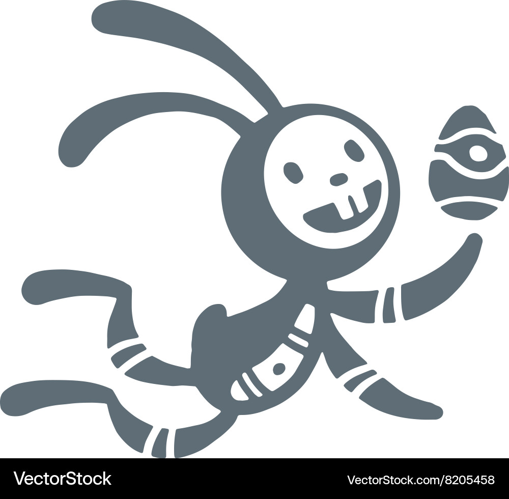 Greeting card easter rabbit Royalty Free Vector Image