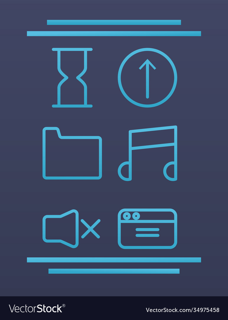 Interface user set line style icons vector image Interface user set line style icons