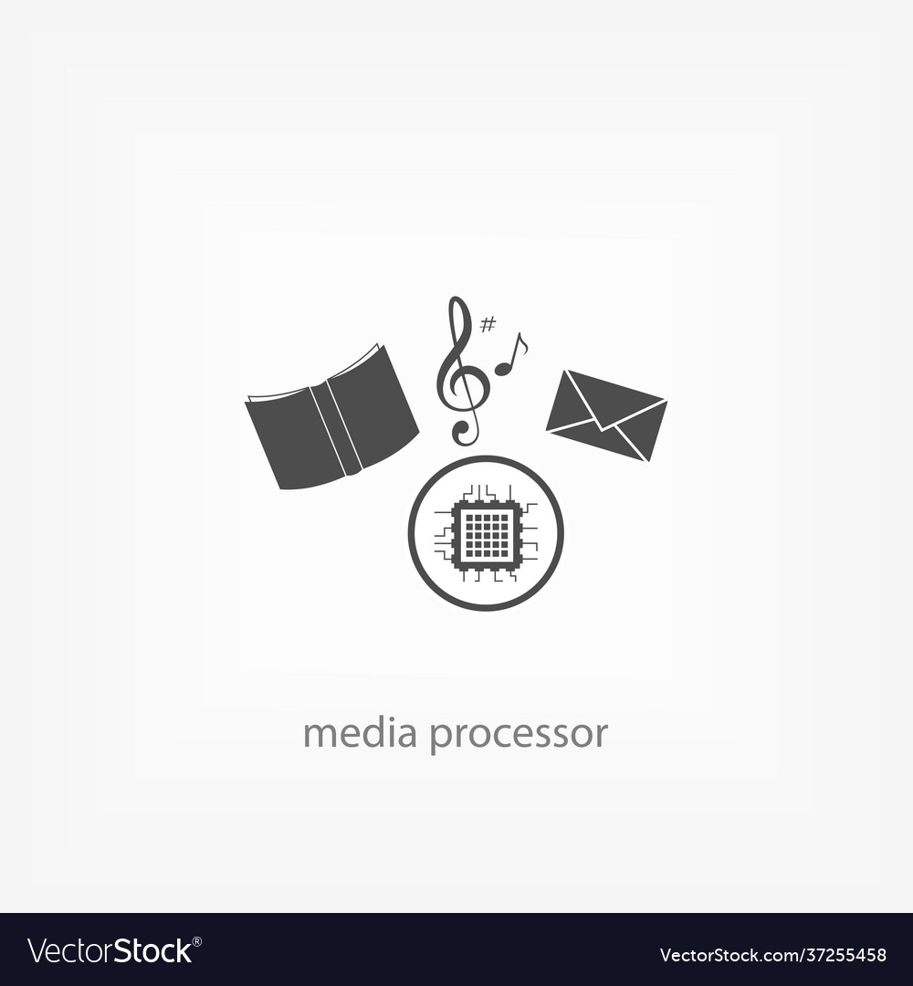 Media processor simple icon cpu