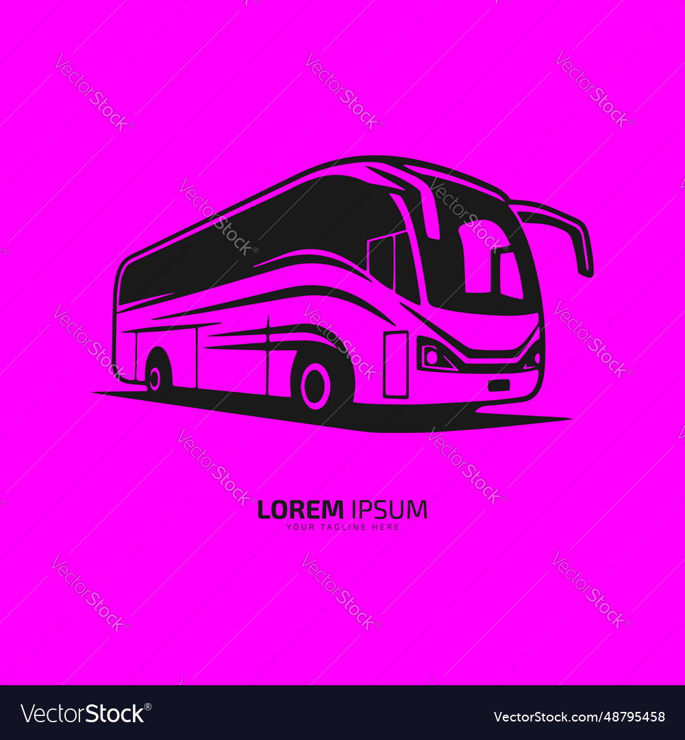 Minimal and abstract logo of bus school icon