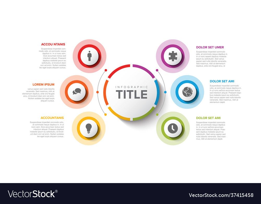 Multipurpose infographic template with six