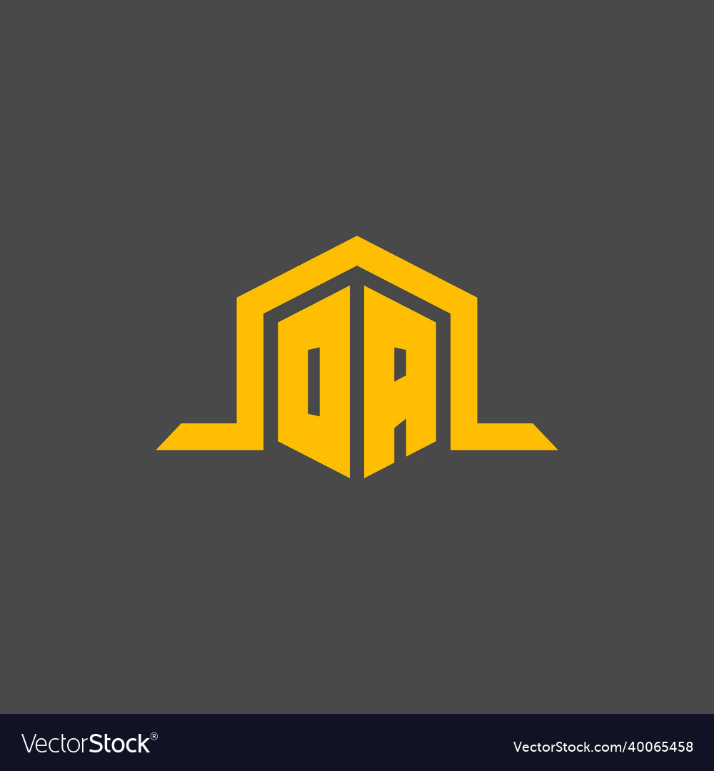 Oa monogram initial logo with hexagon style design
