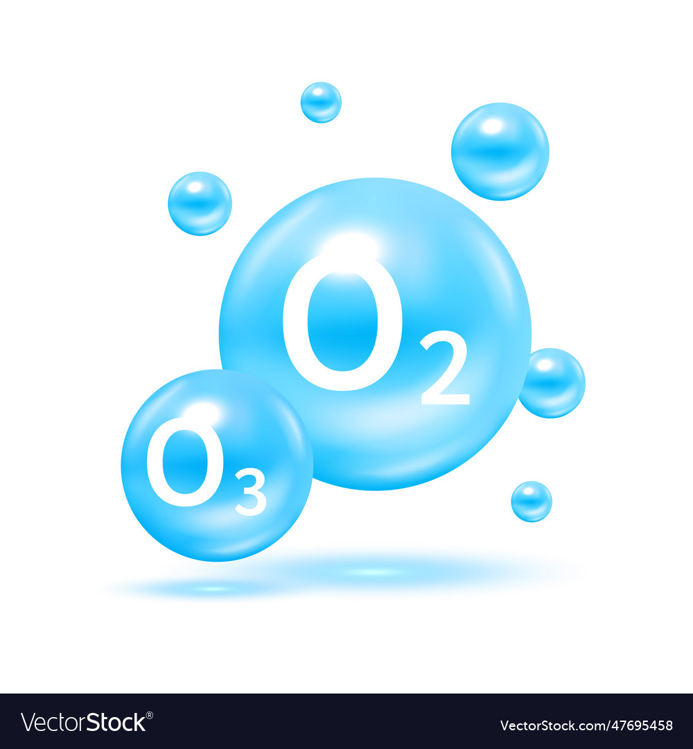 Oxygen o2 ozone o3 molecule models Royalty Free Vector Image