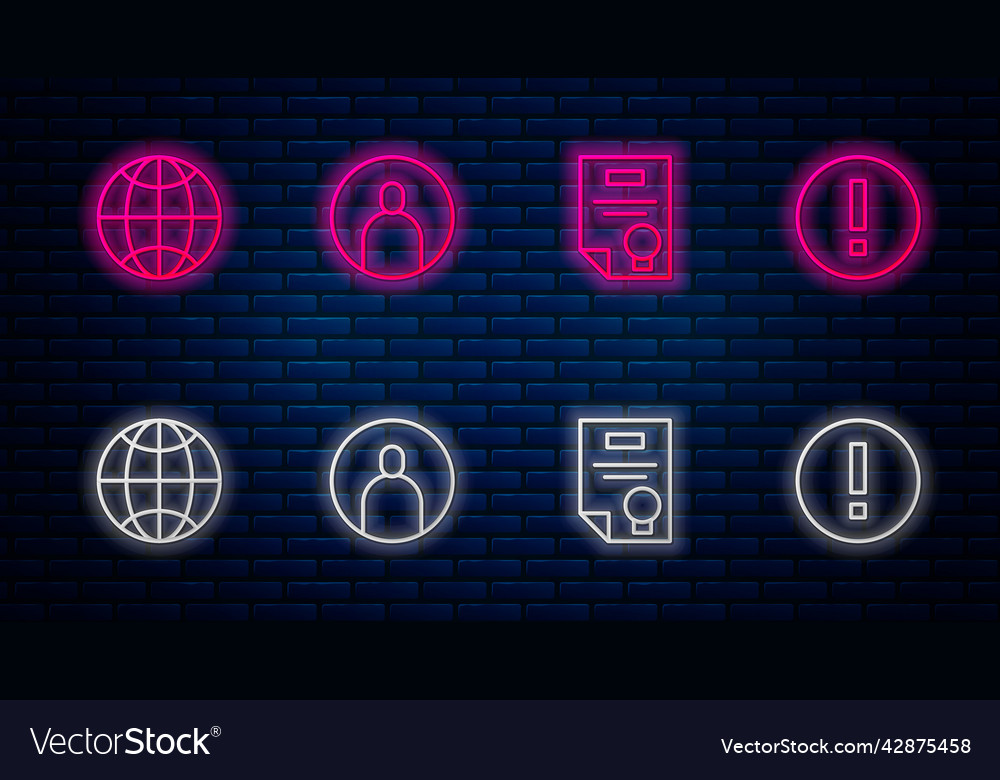 Set line create account screen certificate vector image Set line create account screen certificate