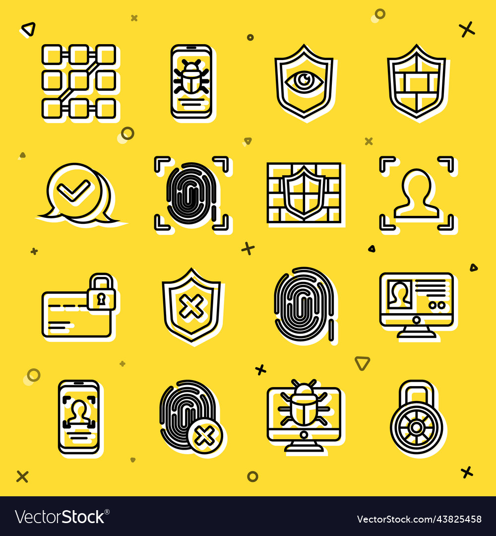 Set line safe combination lock create account vector image Set line safe combination lock create account