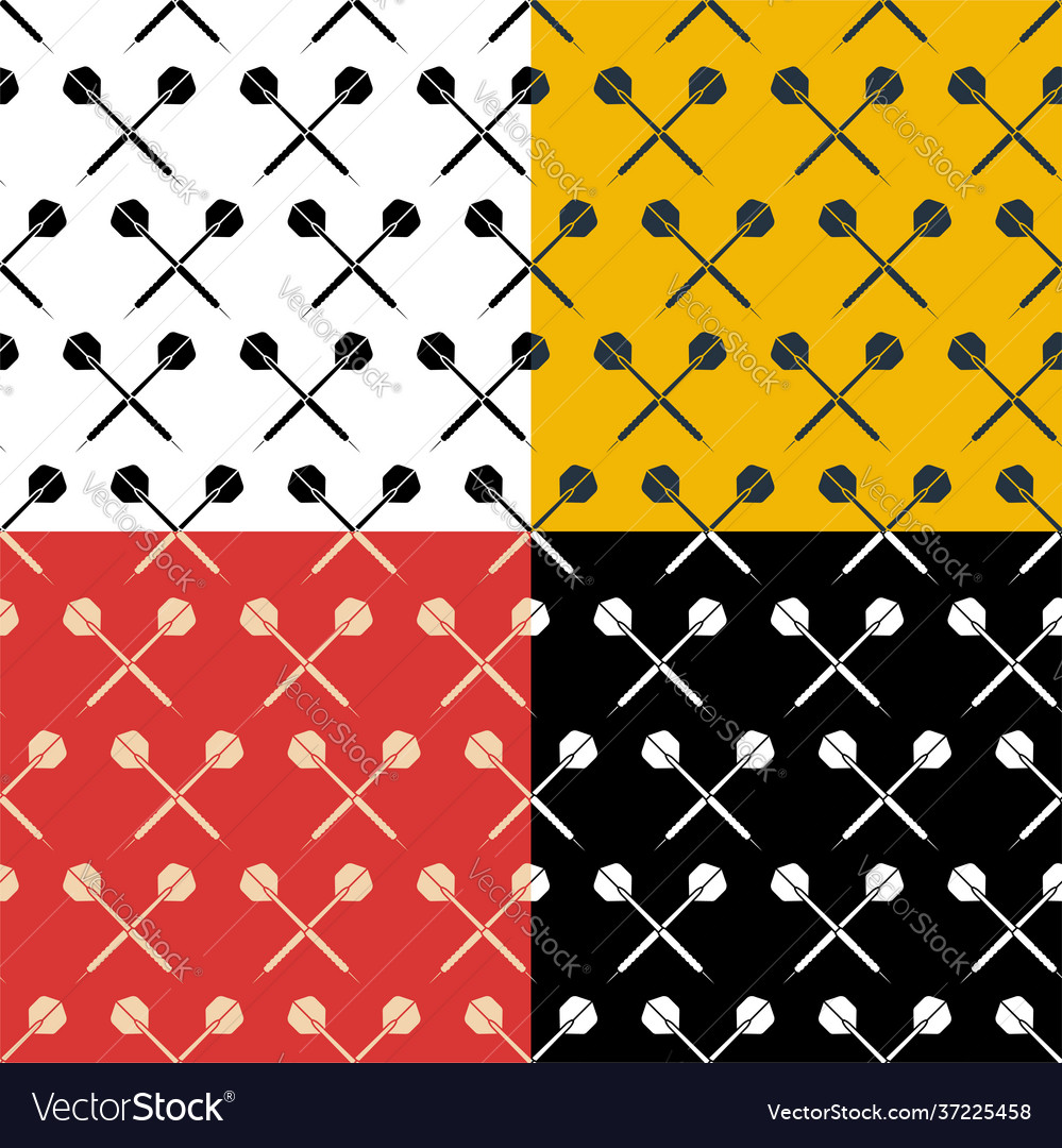 Set seamless patterns with dart arrow vector image Set seamless patterns with dart arrow