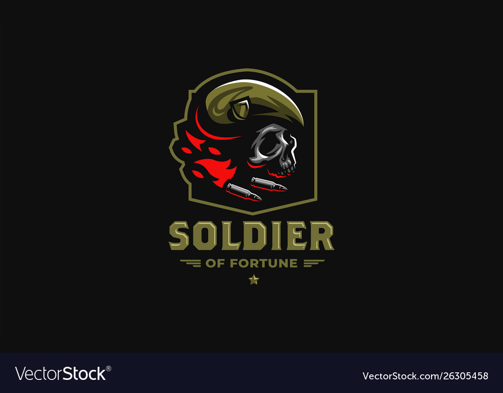 Skull in a military beret Royalty Free Vector Image