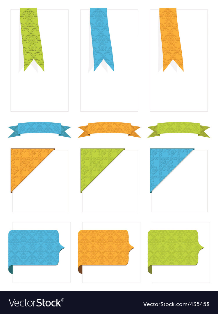 Tabs and ribbons Royalty Free Vector Image VectorStock