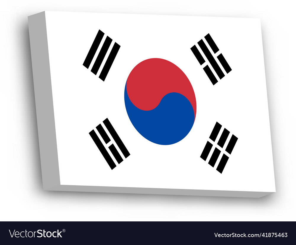 3d Flag Of South Korea Royalty Free Vector Image