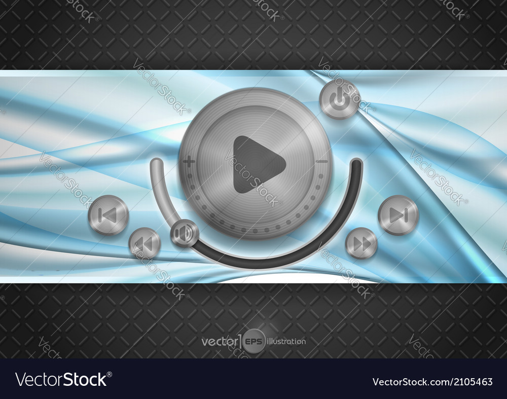 Abstract technology app icon with music button