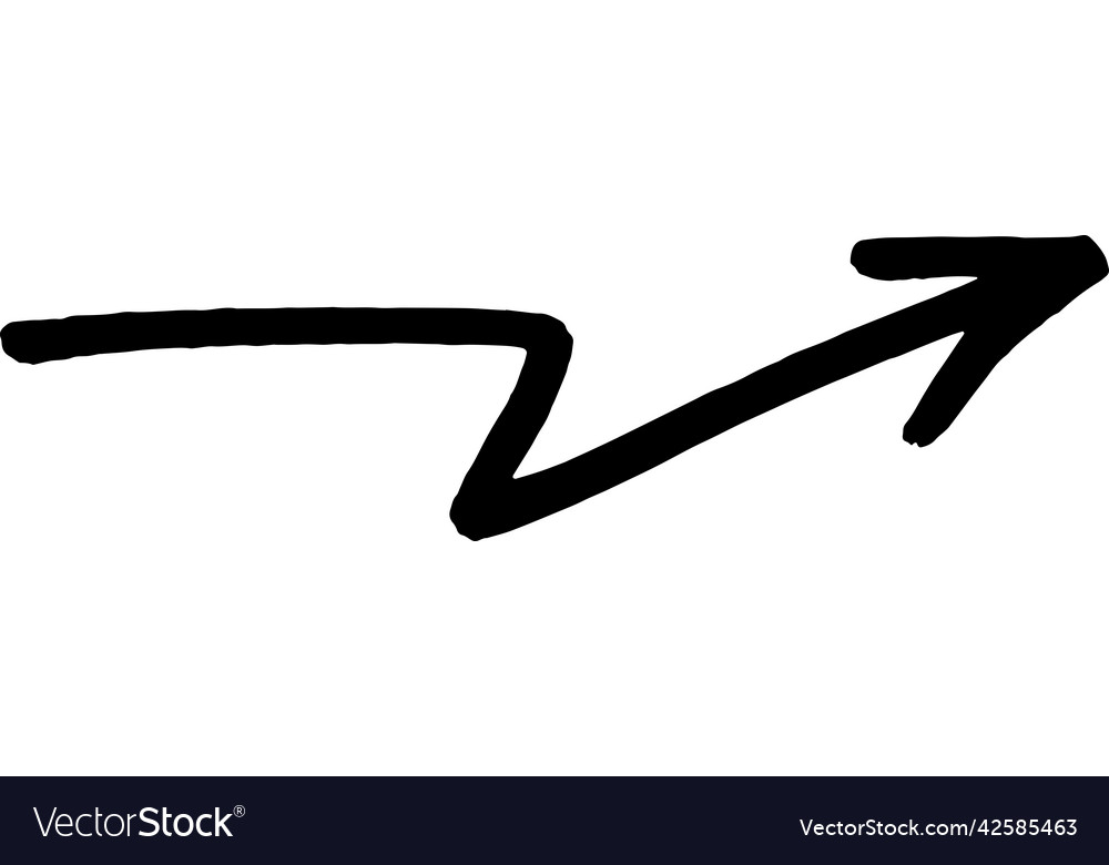 Brushstroke arrow smooth up hand drawn pointer vector image Brushstroke arrow smooth up hand drawn pointer