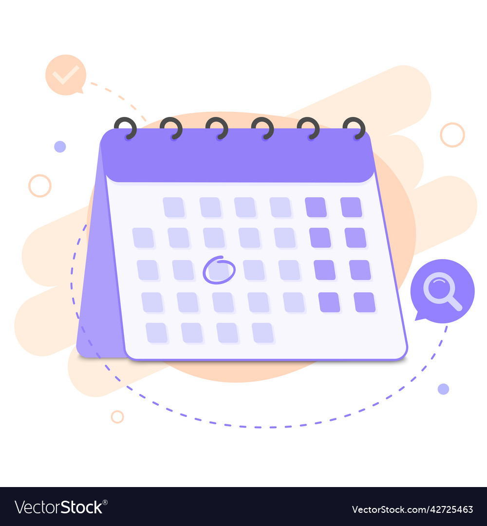 Calendar isometric icon with selected date time Vector Image