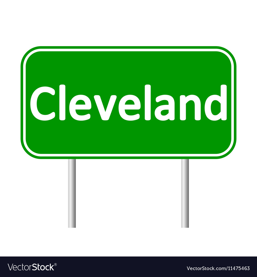 Cleveland grünes Straßenschild