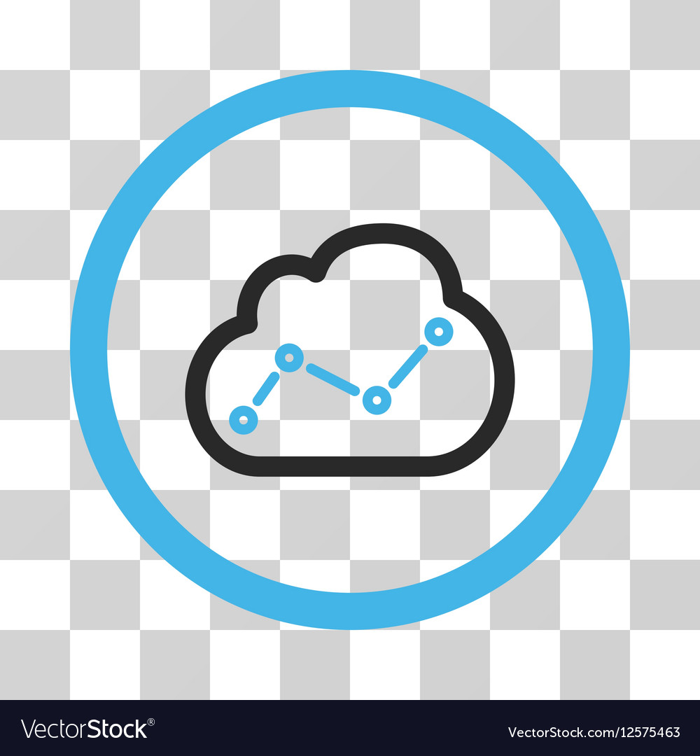 Cloud analytics flat rounded icon Royalty Free Vector Image