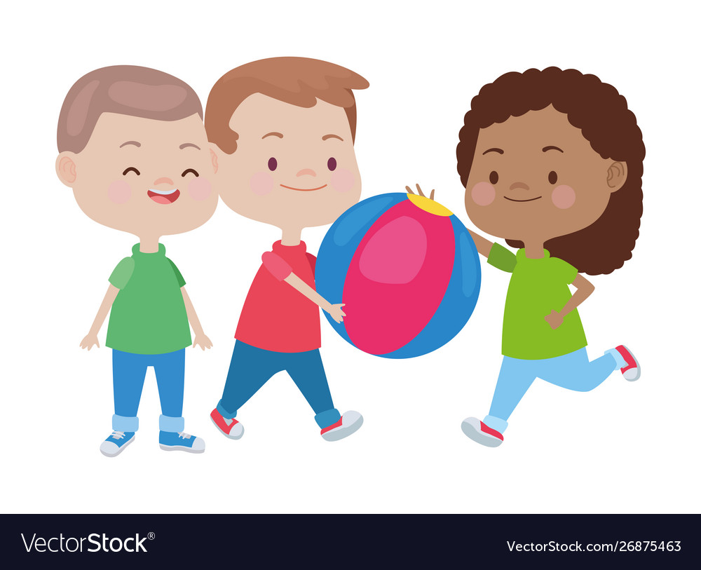 Cute happy kids having fun Royalty Free Vector Image