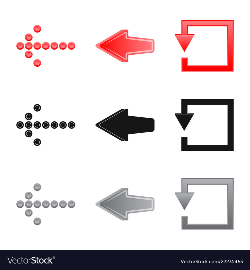 Design of element and arrow symbol set