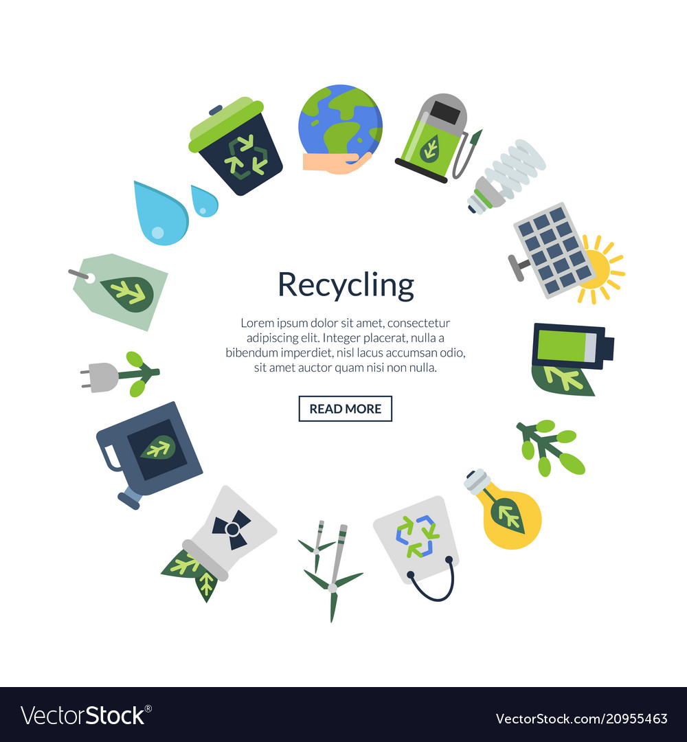 Ecology flat icons vector image Ecology flat icons