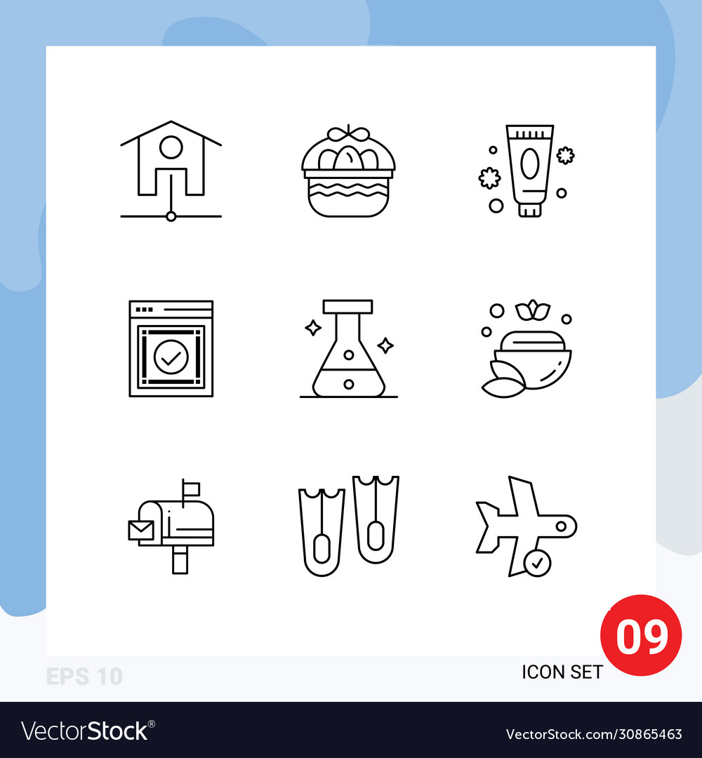 Mobile interface outline set 9 pictograms